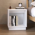 Gino Megapap melamine nightstand in white color 40x35.3x45cm.