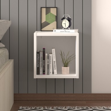 Beny Megapap melamine wall nightstand in white color 34x30.3x34cm.