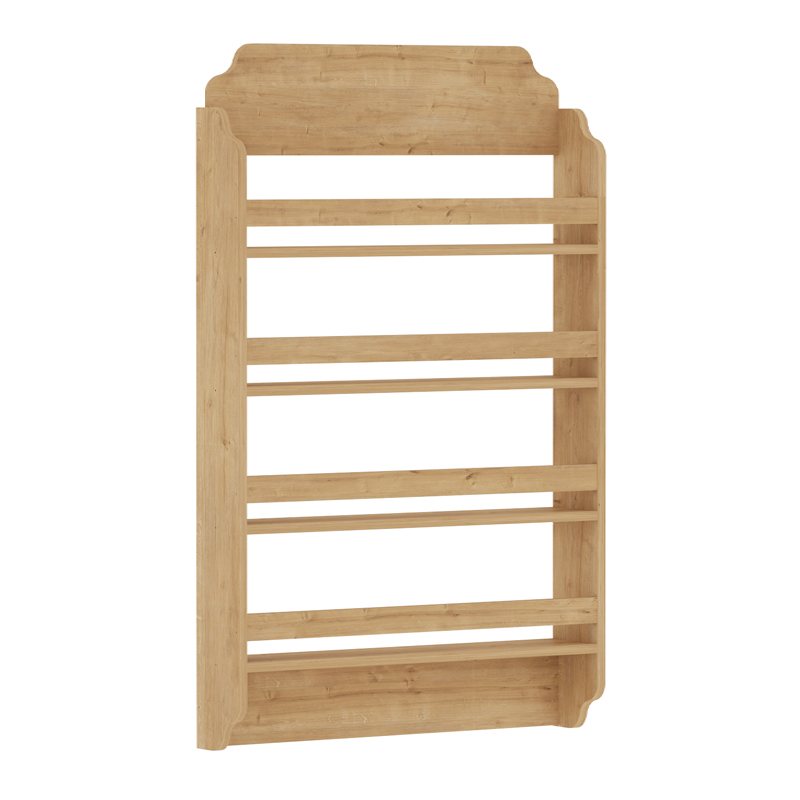 Montessori Megapap melamine wall bookshelf in sapphire oak color 80x15x132cm.