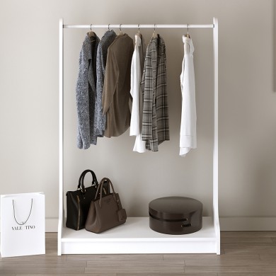 Belgum Megapap melamine entrance furniture in white color 87,3x35x128cm.