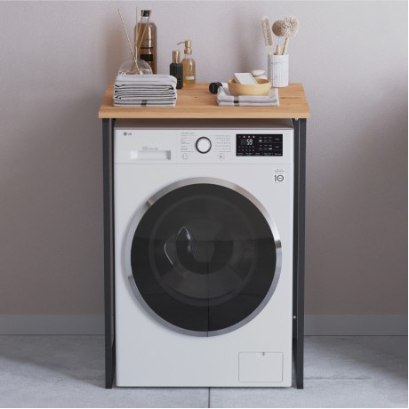 Doyle Megapap metal - melamine washing machine furniture in pine oak color 67x60x92.8cm.