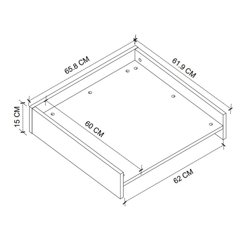 Sunta Megapap washer-dryer support base, white color 65.8x61.9x15cm.