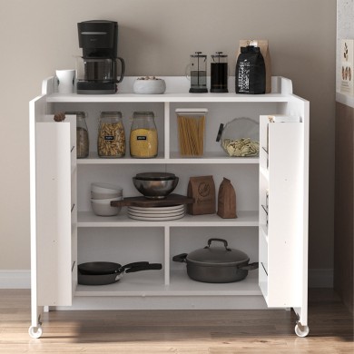 Altay I Megapap melamine kitchen/bathroom cabinet in white color 97,8x44,1x91,5cm.