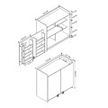 Altay I Megapap melamine kitchen/bathroom cabinet in white color 97,8x44,1x91,5cm.
