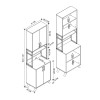Έπιπλο κουζίνας Sedef Megapap χρώμα pine oak 61x40x202,1εκ.