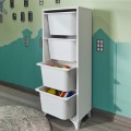 Kayra I Megapap melamine multipurpose furniture with 4 baskets in white color 45.2x29.7x116.3cm.
