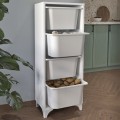 Kayra I Megapap melamine multipurpose furniture with 4 baskets in white color 45.2x29.7x116.3cm.