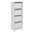 Kayra I Megapap melamine multipurpose furniture with 4 baskets in white color 45.2x29.7x116.3cm.
