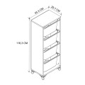 Kayra I Megapap melamine multipurpose furniture with 4 baskets in white color 45.2x29.7x116.3cm.