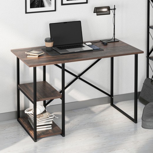 Γραφείο εργασίας Odeon Megapap χρώμα rustic καρυδί 120x59,8x73,8εκ.