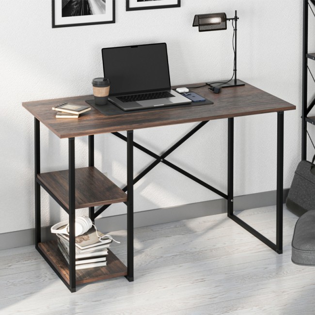 Γραφείο εργασίας Odeon Megapap χρώμα rustic καρυδί 120x59,8x73,8εκ.