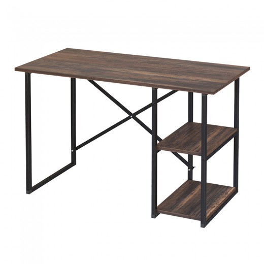 Γραφείο εργασίας Odeon Megapap χρώμα rustic καρυδί 120x59,8x73,8εκ.