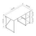 Odeon Megapap melamine reversible work desk in rustic walnut color 120x59.8x73.8cm.