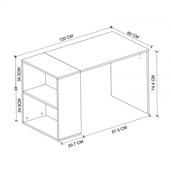 Γραφείο εργασίας Smyrna Megapap χρώμα λευκό 120x60x74,4εκ.