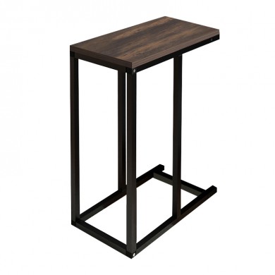 Agiro Megapap melamine - metal side table in rustic walnut color 45.7x25.5x62.9cm.