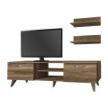 Έπιπλο τηλεόρασης Colin Megapap χρώμα καρυδί 150x29,5x40,6εκ.