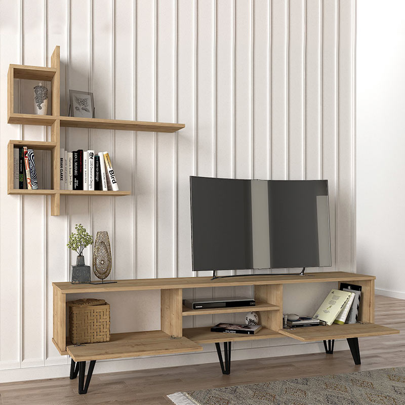 Salerno Megapap melamine TV unit in sapphire color 180x35x51cm.