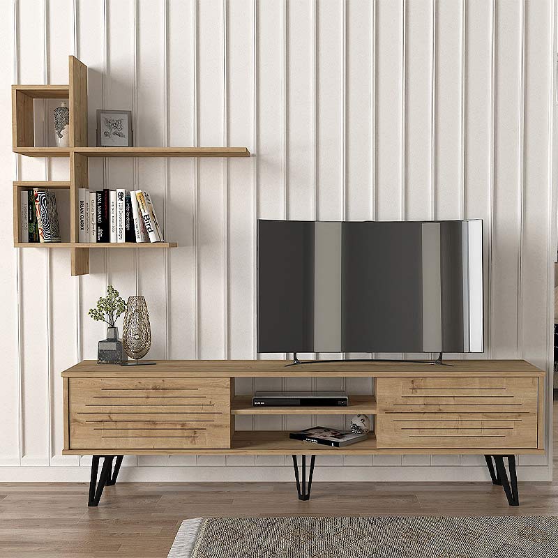 Salerno Megapap melamine TV unit in sapphire color 180x35x51cm.