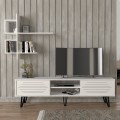 Salerno Megapap melamine TV unit in white 180x35x51cm.