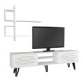Salerno Megapap melamine TV unit in white 180x35x51cm.
