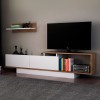 Έπιπλο τηλεόρασης Novara Megapap χρώμα λευκό - καρυδί 180x29,6x45εκ.