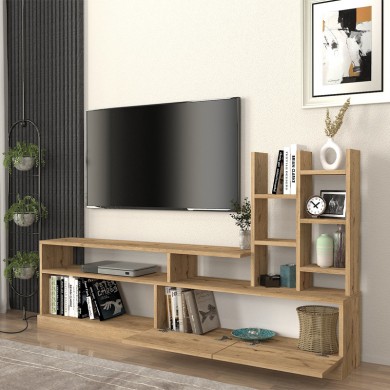 Pesaro Megapap melamine TV unit in sepet oak color 165x25x91,3cm.