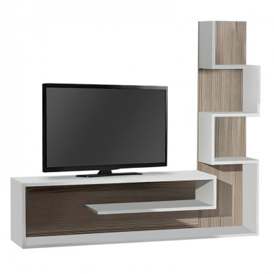 Meteni Megapap melamine TV stand in white - cordoba color 149,5x29x120cm.