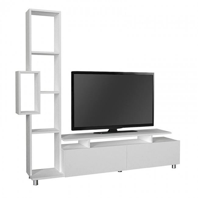 Σύνθεση τηλεόρασης Tulip Megapap χρώμα λευκό 160x29,5x160εκ.