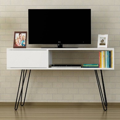 Palma Megapap melamine tv stand in white color 120x29,5x68,5cm.