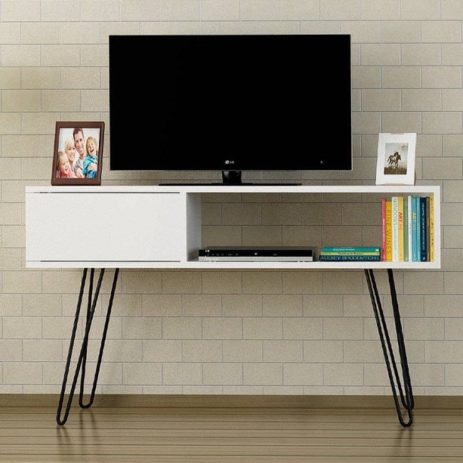 Έπιπλο τηλεόρασης Palma Megapap χρώμα λευκό 120x29,5x68,5εκ.
