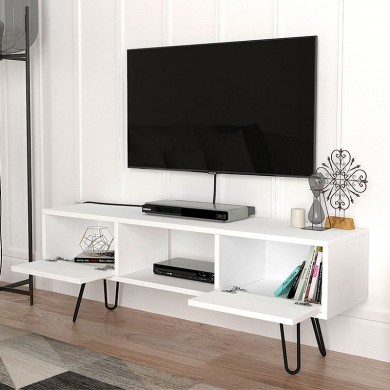 Aversa Megapap melamine tv stand in white color 120x29,5x43cm.