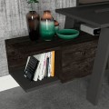 Aspero Megapap melamine TV stand in black rebab - anthracite color 160x45x50cm.