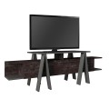 Aspero Megapap melamine TV stand in black rebab - anthracite color 160x45x50cm.