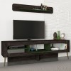 Έπιπλο τηλεόρασης Miladra Megapap χρώμα μαύρο rebab - λαδί 180x31x55εκ.