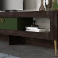 Miladra Megapap melamine TV stand in black rebab- olive color 180x31x55cm.