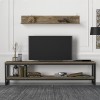 Έπιπλο τηλεόρασης Palencia Megapap χρώμα vintage patik - μαύρο 180x35x45εκ.
