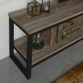 Palencia Megapap melamine TV stand in vintage patik - black color 180x35x45cm.