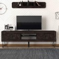 Taragona Megapap melamine TV stand in black rebab color 180x29,5x55cm.