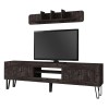Έπιπλο τηλεόρασης Taragona Megapap χρώμα μαύρο rebab 180x29,5x55εκ.