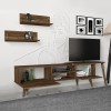 Έπιπλο τηλεόρασης Limoge Megapap χρώμα καρυδί 190x29,5x50εκ.