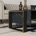 Serina Megapap melamine coffee table in black marble effect color 107x60x40cm.