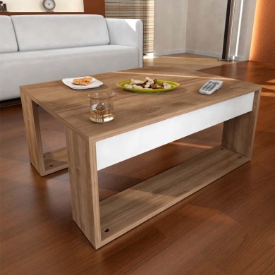 Gorder Megapap melamine coffee table in walnut color 80x60x35cm.