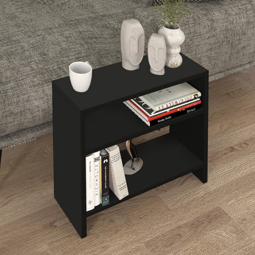 Τραπεζάκι βοηθητικό Silvanus Megapap χρώμα μαύρο 51x17,5x49εκ.