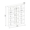 Βιβλιοθήκη Ample Megapap χρώμα μαύρο - λευκό 125x22x135,7εκ.