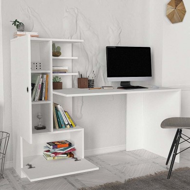 Domingo Megapap melamine desk in white color 149,5x60x120cm.