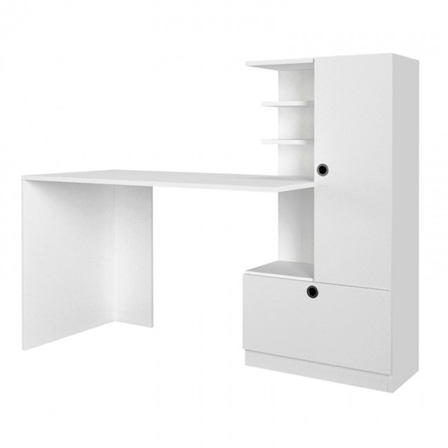 Γραφείο εργασίας Merino Megapap χρώμα λευκό 149,5x61,8x120εκ.