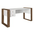 Fernando Megapap melamine desk in white - walnut color 158,8x60x72,2cm.