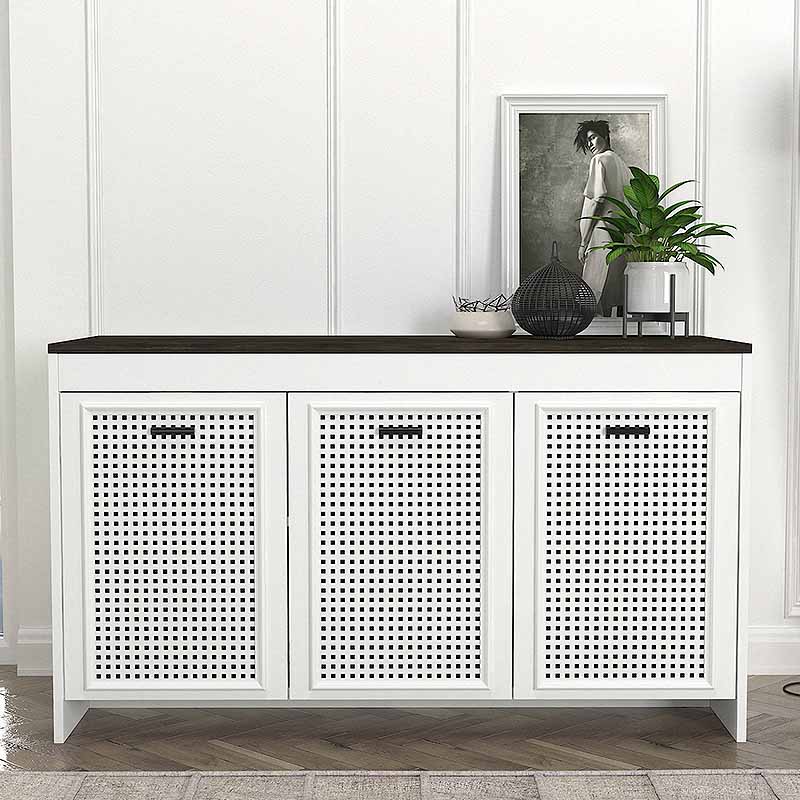 Galatea Megapap melamine buffet in white - black rebab color 120x45x75cm.