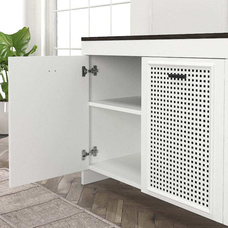 Galatea Megapap melamine buffet in white - black rebab color 120x45x75cm.