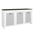 Galatea Megapap melamine buffet in white - black rebab color 120x45x75cm.